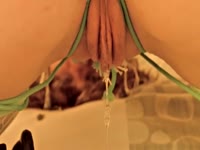 Slut with her wet creamy pussy dripping